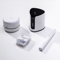 得力（deli）得力纽赛系列电动文具三件套（电动削笔器、电动橡皮擦、桌面吸尘器）（白色）