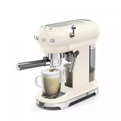 斯麦格（SMEG）泵压咖啡机意式美式 半自动咖啡机ECF01CRCN（奶白）